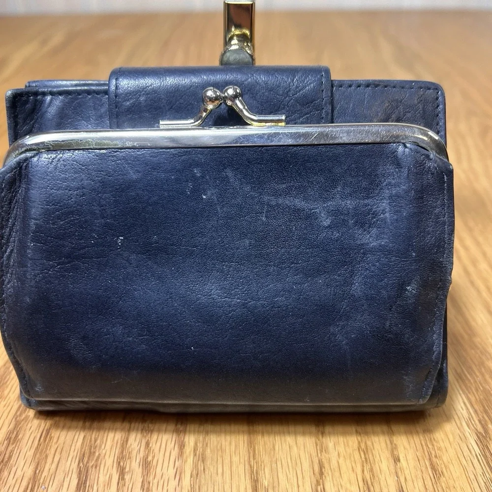 Julia Buxton Womens Heiress Cardex Genuine Leather Wallet Navy Blue Purse